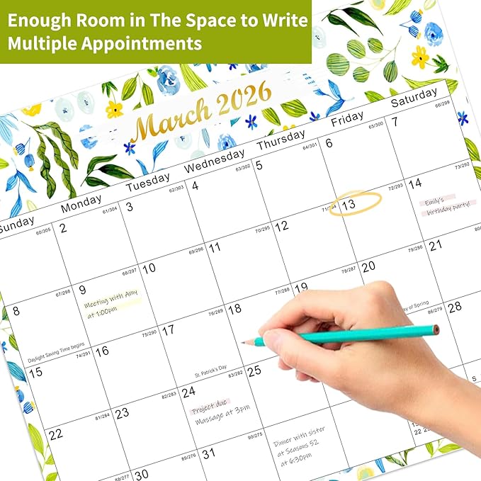 2025-2027 Magnetic Fridge Calendar 21 Monthly Magnetic Calendar for Refrigerator Planner Runs from October 2025 Until June 2027 Easy Organizing Markers Tearable (Flower)-BubblyBeeBaby