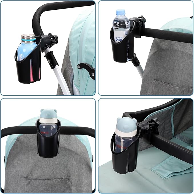 Accmor Universal Cup Holder, Stroller Cup Holder, 360° Rotatable Large Caliber Designed Bottle Holder for Stroller, Bike, Wheelchair, Walker, Scooter-BubblyBeeBaby