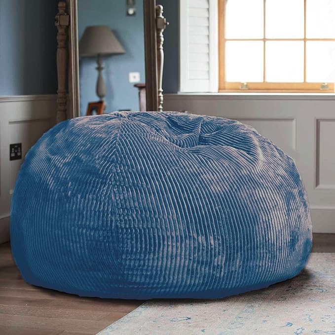 2 Pcs Classic Bean Bag Chair, with Faux Rabbit Fur Cover for Teens and Kids, Memory Foam Bean Bag Chairs, Ultra Soft Faux Fur Fabric, 2.5 feet Round Fluffy Bean Bag Sofa-BubblyBeeBaby