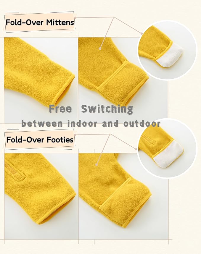 Newborn Baby Fleece Jumpsuit Girls Boys Winter Hooded Coverall Romper Cute Baby Snowsuit Clothes-BubblyBeeBaby