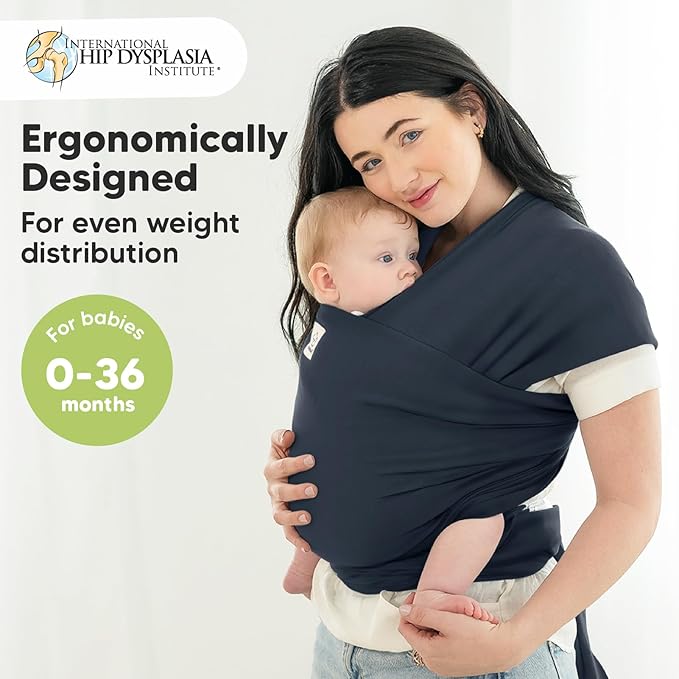 KeaBabies Baby Wrap Carrier - All in 1 Original Baby Carrier Newborn to Toddler Sling, Easy to Wear, Hands Free Bonding, Lightweight, Breathable Infant Wraps (Midnight)-BubblyBeeBaby