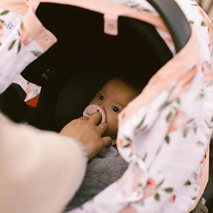 Little Unicorn Breathable Car Seat Canopy | Magnetic Closure & Universal Fit | Cover Baby from Elements (Watercolor Roses)-BubblyBeeBaby