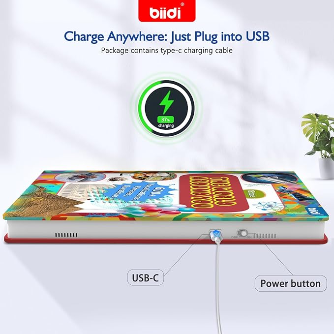 Interactive Sound Book for Kids Children,English Words Talking Book Activity for Toddler Age 3-5,Educational Learning Travel Toys for Boys Girls Birthday Gift 3 4 5 6 Year Old,Sensory Autism Toy-BubblyBeeBaby