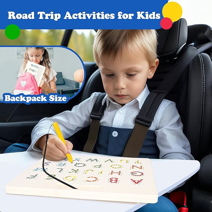 2 in 1 Magnetic Number Tracing Board, Magnetic Drawing Board Numbers 1-20 Writing Board Preschool Handwriting Learning Toys Alphabet & Math STEM Educational Toy for Toddlers Kids-BubblyBeeBaby