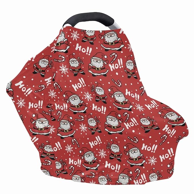 Binienty Christmas Santa Claus Nursing Cover for Moon Christmas Decor Soft Lightweight Car Seat Canopy Multi Use Breastfeeding Covers Breathable and Comfy-BubblyBeeBaby
