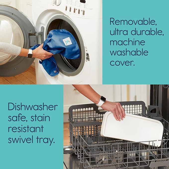 Hiccapop OmniBoost Travel Booster Seat with Tray for Baby | Folding Portable Baby Booster Seat for Dining Table, Camping, Beach, Grandma’s | Tip-Free Design Straps to Kitchen Chairs - Booster Chair-BubblyBeeBaby