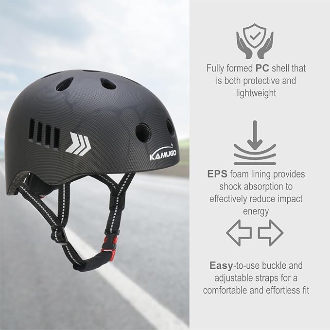 KAMUGO Kids Bike Helmet Set, Toddler Helmet for Ages 2-8 Boys Girls with Sports Protective Gear Set Knee Elbow Wrist Pads for Skateboard Cycling Scooter Rollerblading-BubblyBeeBaby