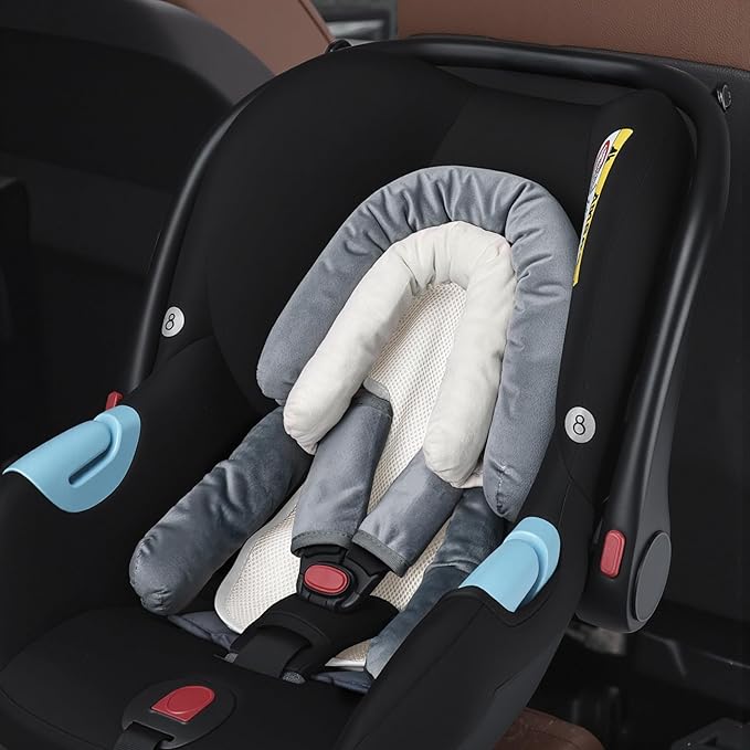COOLBEBE Upgraded 3-in-1 Babybody Support & Strap Covers Set for Newborn Infant - Extra Soft Car Seat Insert Cushion Pad, Perfect for Carseats, Strollers, Swing-BubblyBeeBaby