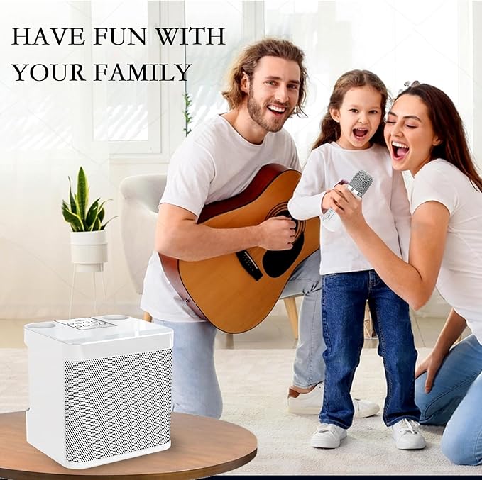 Karaoke Machine for Adults and Kids, Portable Bluetooth Karaoke Speaker with 2 Wireless Microphones for TV, Singing Karaoke for Home Party, Great Gifts for Boys and Girls-BubblyBeeBaby
