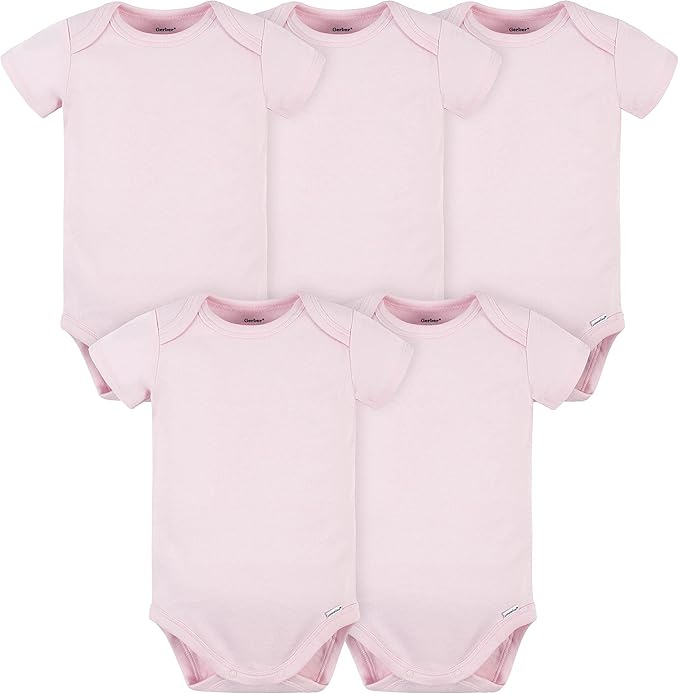 Gerber baby-boys 5 Pack Onesies Multi-packs Bundle Interlock 180 Gsm-BubblyBeeBaby