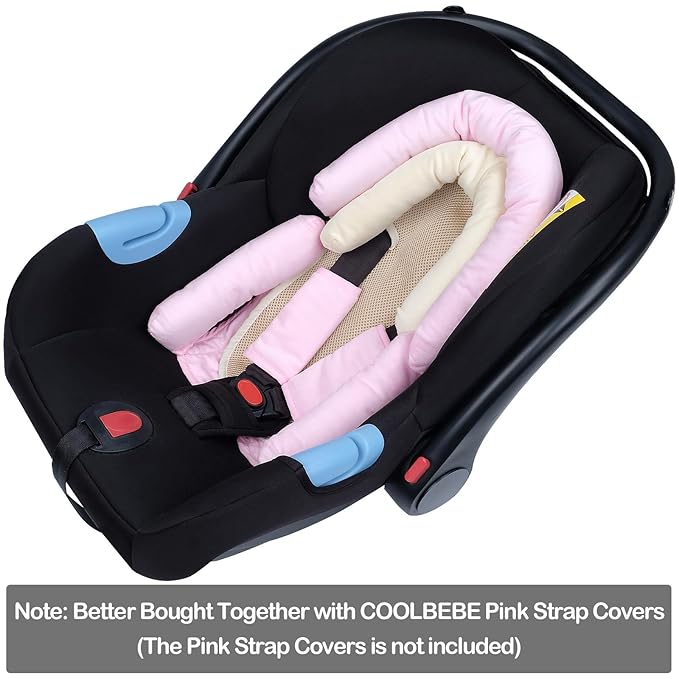COOLBEBE Upgraded 3-in-1 Babybody Support for Newborn Infant Toddler - Extra Soft Car Seat Insert Cushion Pad, Perfect for Carseats, Strollers, Swings, Pink-BubblyBeeBaby