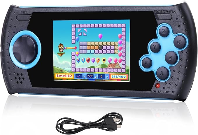 16 Bit Handheld Game for Kids Built-in 230 HD Classic Retro Video Games USB Rechargeable 3.0 Inch Childrens Travel Electronics Toys Portable Gaming Player System Gift for Boys Girls Ages 4-8-12-BubblyBeeBaby