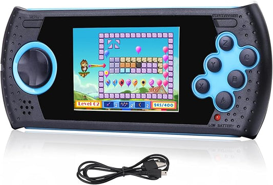 16 Bit Handheld Game for Kids Built-in 230 HD Classic Retro Video Games USB Rechargeable 3.0 Inch Childrens Travel Electronics Toys Portable Gaming Player System Gift for Boys Girls Ages 4-8-12-BubblyBeeBaby