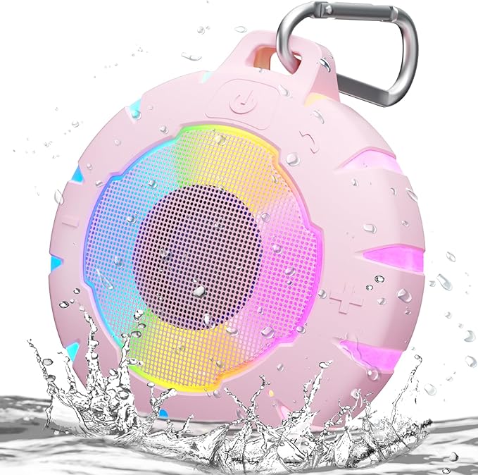 HEYSONG Waterproof Shower Bluetooth Speaker, Durable & Portable with Clear Sound, Ideal for Shower, Pool, Beach & Kayaking – Great Gift for Girls, Women-BubblyBeeBaby