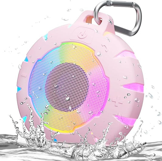 HEYSONG Waterproof Shower Bluetooth Speaker, Durable & Portable with Clear Sound, Ideal for Shower, Pool, Beach & Kayaking – Great Gift for Girls, Women-BubblyBeeBaby