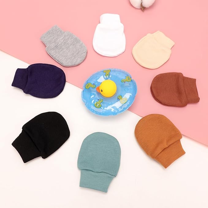 BQUBO Newborn Infant Toddler Mittens No Scratch Cotton Elastic Wrist Gloves Hypoallergenic for 0-6 Months Baby Boys Girls-BubblyBeeBaby