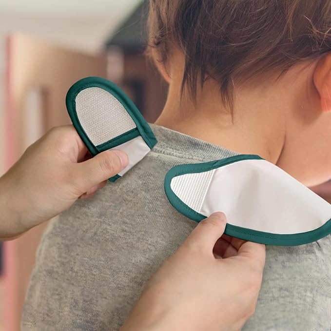 Mess Proof Baby Bib 3 Pack, Waterproof Led Weaning Baby Feeding Bibs with Food Catcher, Travel Feeding Bibs-BubblyBeeBaby