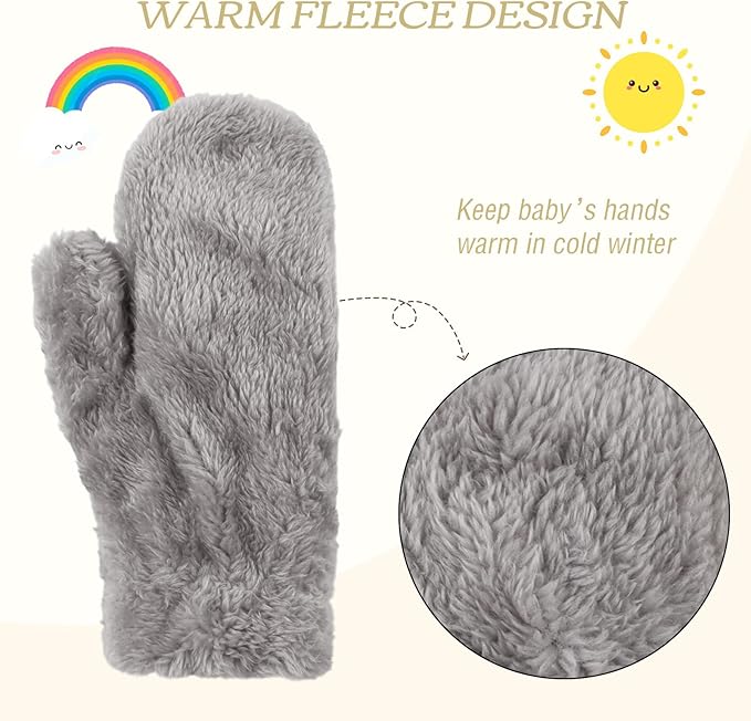 PESAAT Baby Girl Mittens Fleece Toddler Boy Mittens Warm Kids Winter Gloves Unisex Cold Weather Baby Gloves-BubblyBeeBaby