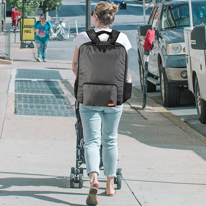 Mactso Stroller Travel Bag Compatible with GB Pockit and GB Pockit Air Plus All Terrain, Lightweight Stroller Travel Backpack for Airplane (Grey, M)-BubblyBeeBaby