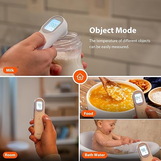 iHealth Infrared Digital Thermometer for Adults and Kids, Baby Thermometer with 3-in-1 Mode & 3-Color Prompt, Fever Alarm & Silent Mode, Forehead & Object Detection, 40 Memory Storages, PT9L, White-BubblyBeeBaby