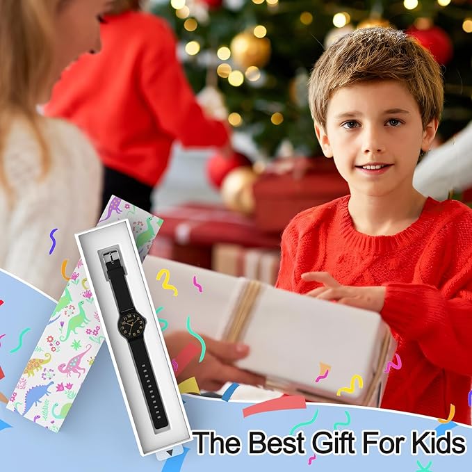 Kids Analog Watch Boys Girls, 30M Waterproof, Sports Watch for Boys, Easy to Read Children's Thin Dial Wrist Watches with Soft Band, for Ages 5-15 Kids Great Birthday Gifts Christmas Day-BubblyBeeBaby