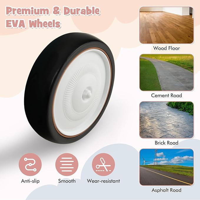 HONEY JOY Ride On Push Car, Outdoor Toddler Riding Toys w/Steering Wheel, Horn & Storage, Foot-to-Floor Sliding Car, No Batteries, Retro Baby Ride On Toys for Boys and Girls (Pink)-BubblyBeeBaby