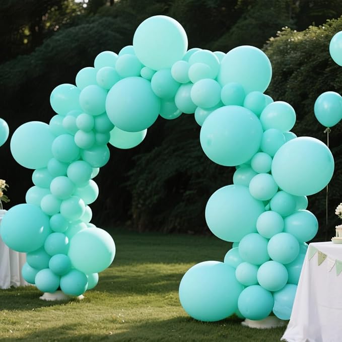 140pcs Cyan Blue Round Balloons Different Sizes 18 12 10 5 Inch Latex Balloons for Arch Decoration Party Balloon Kit for Graduation Birthday Party Wedding Balloon Baby Shower Decoration-BubblyBeeBaby