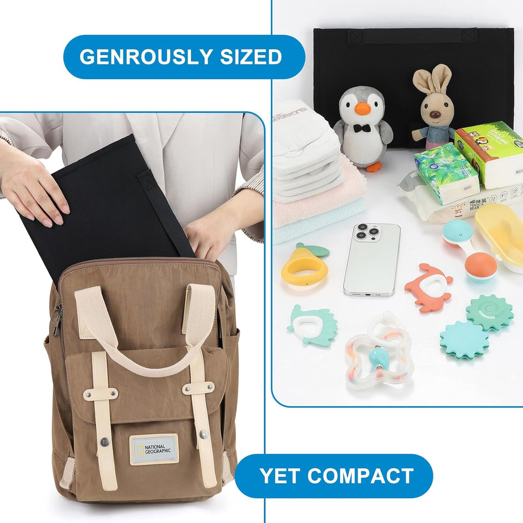 Accmor Portable Diaper Changing Pad, Waterproof Baby Changing Mat, Baby Diaper Changing Pad for Travel, Black