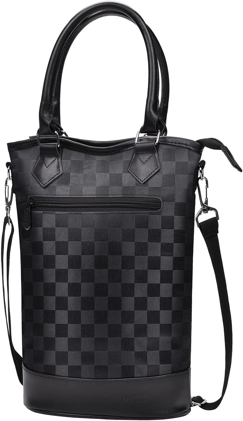 Tirrinia Insulated Wine Gift Carrier Tote - Travel Padded 2 Bottle Wine/Champagne Cooler Bag for Portable Wine Bottle Carrying Case, Women Men Wine Party Bag for Event,BYOB,Beach, Gift for Wine