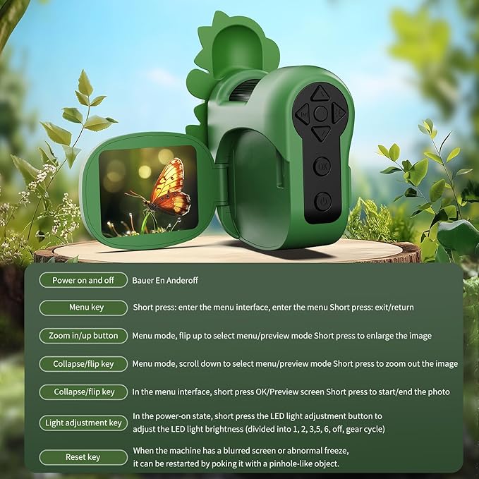 1600X Handheld Microscope for Kids 2" IPS Screen Kit Mini Pocket Digital Microscopes STEM Science with Slides Photo Video Rechargeable Portable Scope Gift for Ages 6-12 (Green)-BubblyBeeBaby