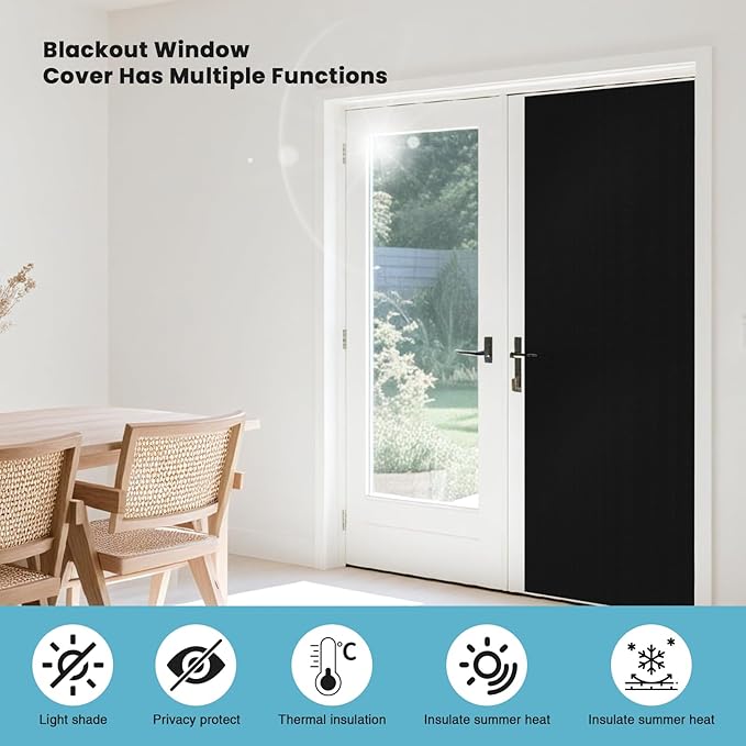 100% Blackout Curtains for Bedroom, 71" x 57" Portable DIY Blackout Blinds with Hook & Loop Tabs Stick-On, Temporary Blackout Shades No Drill, Privacy Pleated Window Shades for Baby Travelers Bedroom-BubblyBeeBaby