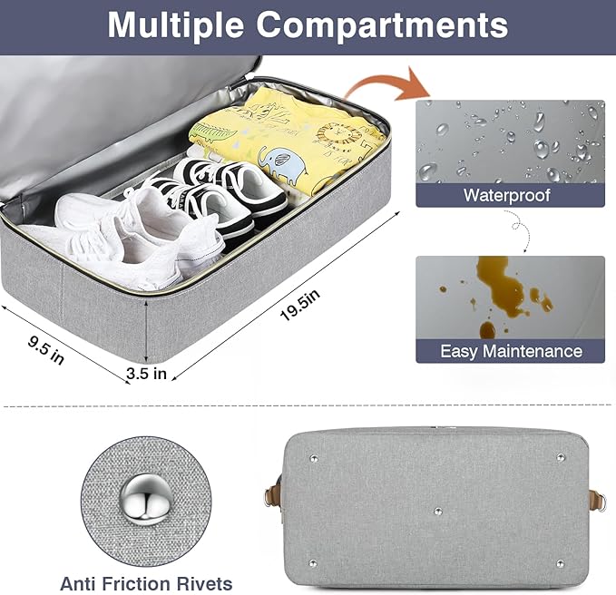 ITIEZY Diaper Bag Tote for Baby - Large Mommy Bag with Portable Changing Pad Pacifier Case, Hospital Bags Travel Baby Bag-BubblyBeeBaby