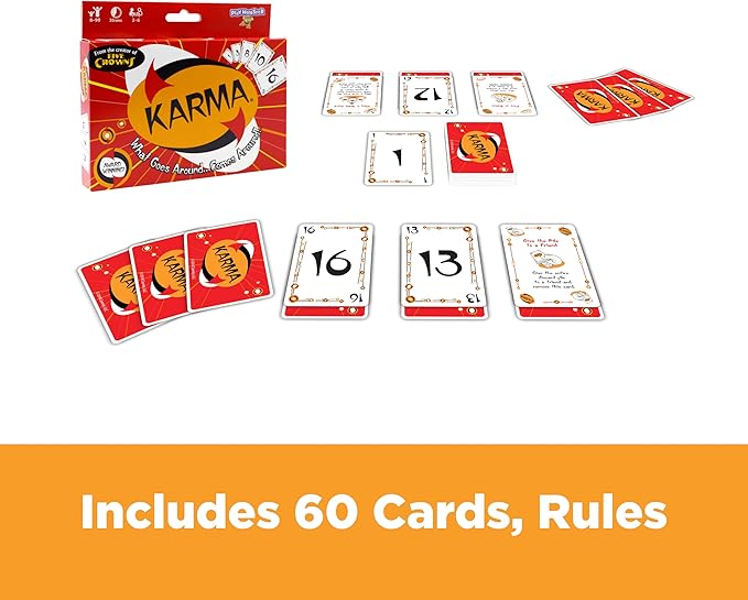 KARMA Card Games for Kids – Kids, Family Games Night, Multi-Player, Screen Free, Travel Games, Playing Cards, What Goes Around, Comes Around, Ages 8+-BubblyBeeBaby
