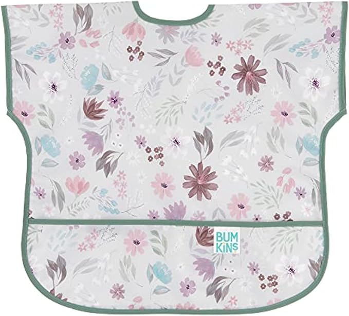 Bumkins Bibs - Toddler Bibs, Waterproof, Large for 1-3 Years, Short Sleeve-BubblyBeeBaby