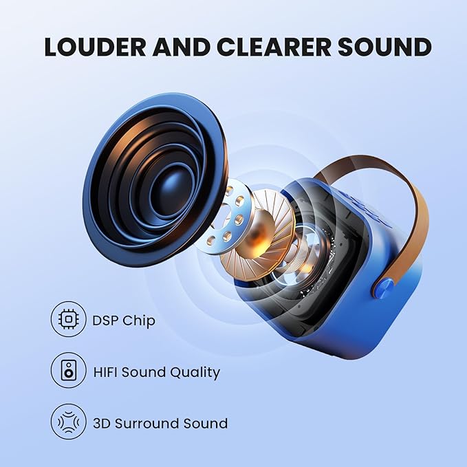 IROO Mini Karaoke Machine for Kids, 2025 TOP Toys Birthday Gifts Ideas for Girls Ages 4, 5, 6, 7, 8, 9, 10, 12+ Years Old, Portable Bluetooth Speaker with 2 Wireless Mics for Party Toddlers-BubblyBeeBaby