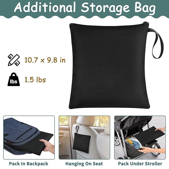 Car Seat Travel Bag Fit Graco SnugRide 35 Lite and Base, Chicco KeyFit 30 and Base, Car seat Bags for Air Travel, Padded Infant Carrier Bag with side pocket and Protective Feet, Extra small Bag-BubblyBeeBaby