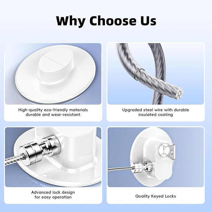 2 Pack Refrigerator Lock with Sticky Adhesive Pads, Child Proof Refrigerator/Fridge/Freezer Door Lock for Toddlers and Kids, Baby Safety Locks for RV Refrigerator, Cabinets and Drawers, Oven (Patent)-BubblyBeeBaby