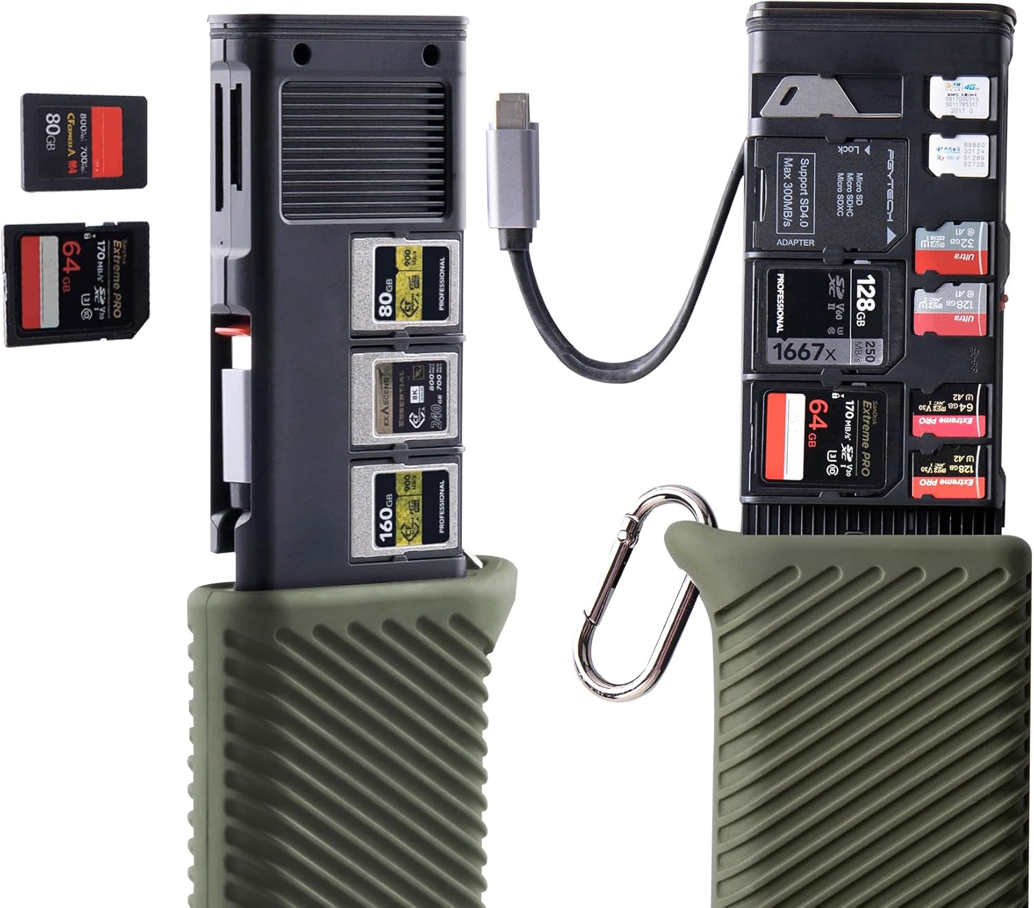 PGYTECH CreateMate USB 3.2 CFexpress A/B Card Reader 10GBps SD Card Reader for Photographer (CFexpress-A, Green)