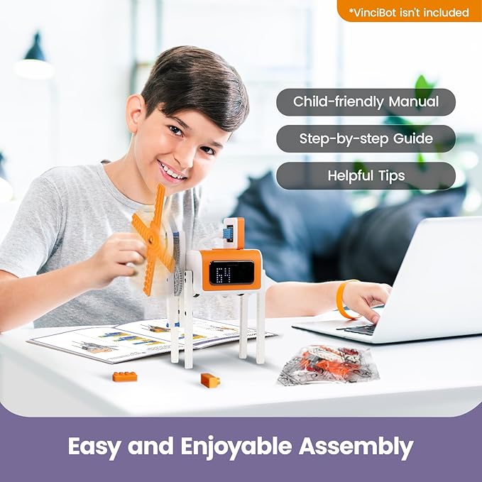 Inventor Kit for VinciBot Coding Robot, Electronic STEM Kit with programmable Module to Learn Programmable Electronic Projects for School Classroom Kids Ages 8+-BubblyBeeBaby