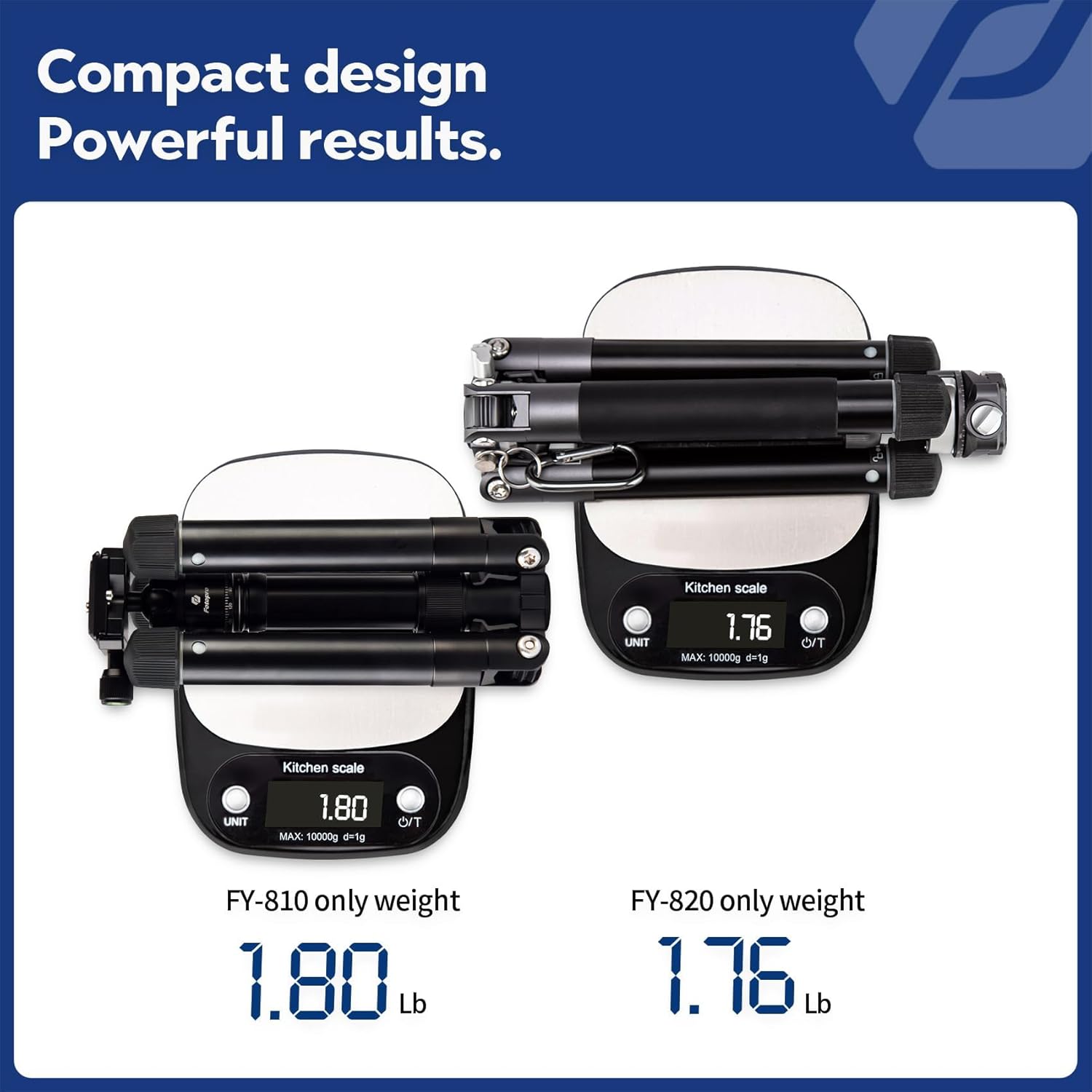 Fotopro Mini Tripod with Ball Head, Phone Mount Detachable Selfie Stick, Folded only 8.6", Max Load up to 6.6 lbs. FY-810 Orange