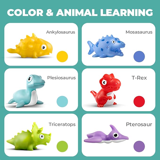 Hely Cancy Infant Bath Toys for 18 Months - No Hole Animal Bathtub Toys, Baby Bath Tub Toys-BubblyBeeBaby