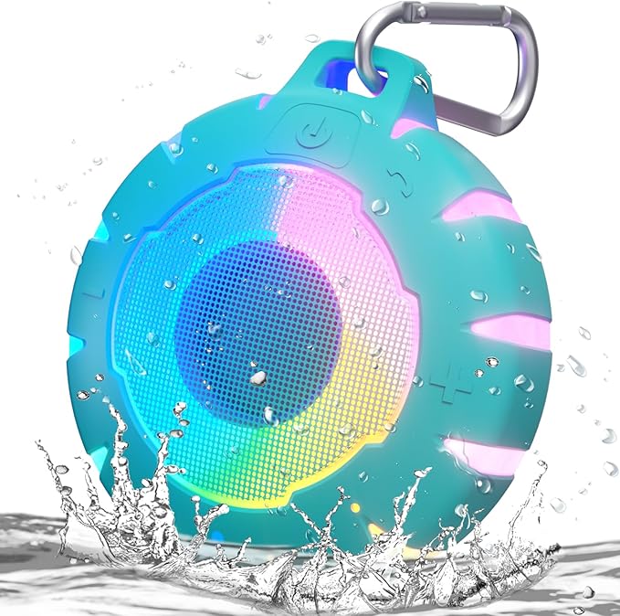 HEYSONG Waterproof Shower Bluetooth Speaker, Durable & Portable with Clear Sound, Ideal for Shower, Pool, Beach & Kayaking – Great Gift for Girls, Women & Men-BubblyBeeBaby