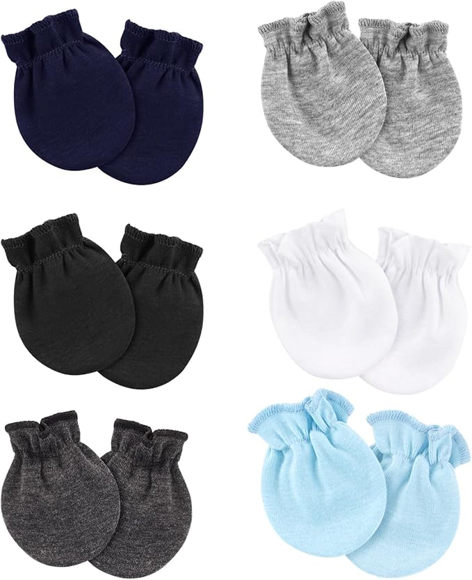 Newborn Baby Mittens No Scratch Cotton Elastic Wrist Gloves Infant Toddler Mittens for Baby Boy Girl 0-6 Months-BubblyBeeBaby
