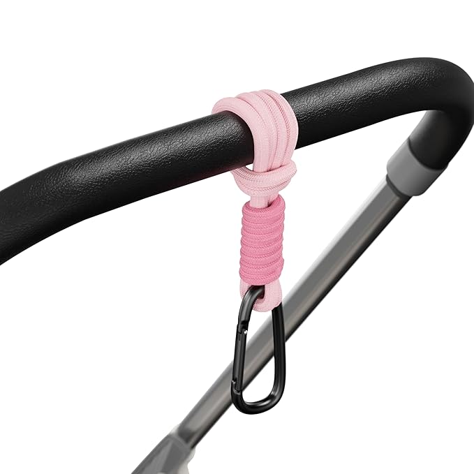 SURDOCA Baby Stroller Hooks, Stroller Clips and Hooks for Diaper Bag, Mommy Bag Hook for Stroller Heavy Duty, Universal Stroller Hanger and Strap, Stroller Accessories for Mom-BubblyBeeBaby