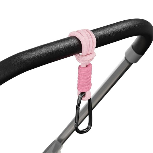 SURDOCA Baby Stroller Hooks, Stroller Clips and Hooks for Diaper Bag, Mommy Bag Hook for Stroller Heavy Duty, Universal Stroller Hanger and Strap, Stroller Accessories for Mom-BubblyBeeBaby