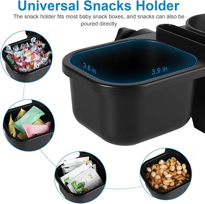 Accmor Stroller Cup Holder with Tray, Universal Cup Holder, Bike Bottle Holder, 360° Rotatable Large Caliber Drinks Holder for Stroller, Bike, Wheelchair, Walker-BubblyBeeBaby