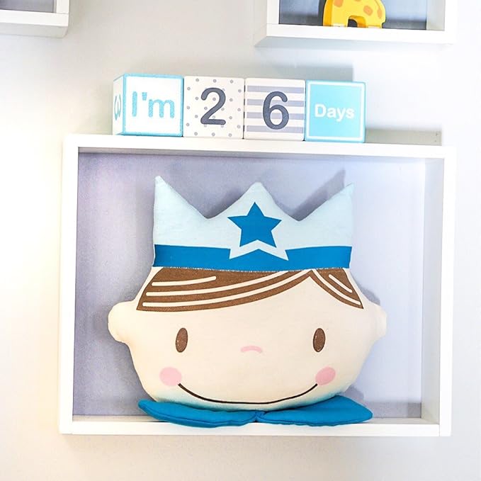 I'm Solid Wood Monthly Weekly Yearly Milestone Age Blocks, Newborn Gifts & Keepsakes for Picture Props (4 Pcs/Blue)-BubblyBeeBaby