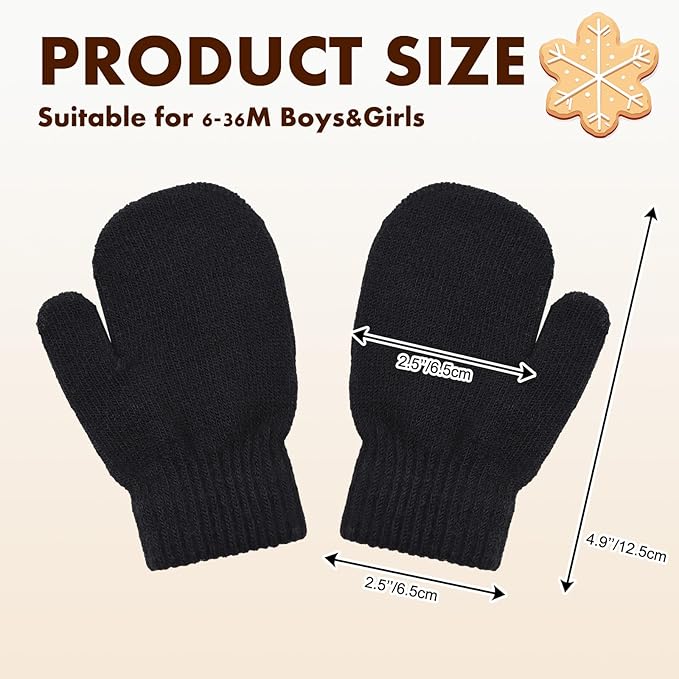 Baby Winter Mittens Toddler Stretch Knit Gloves Magic Warm Glove for Baby Boys Girls-BubblyBeeBaby