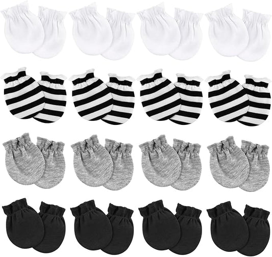 Newborn Baby Mittens No Scratch Cotton Elastic Wrist Gloves Infant Toddler Mittens for Baby Boy Girl 0-6 Months-BubblyBeeBaby