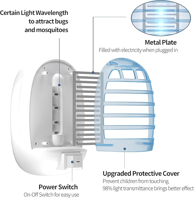 Indoor Bug Zappers, Fly Traps for Indoors, Insect Traps for Home Mosquito Killer for Kids & Pets, Home, Kitchen, Bedroom, Baby Room, Office (6 Packs)-BubblyBeeBaby